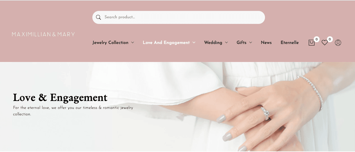 Maximillianmary - E-Commerce Jewelry Website